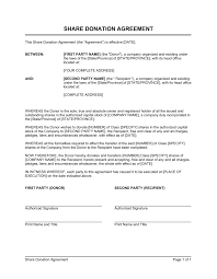 Conventional loans allow for a gift type called a gift of equity. a gift of equity can be given when the seller of the home sells the property to a family member. Share Donation Agreement Template By Business In A Box