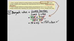 Persegi merupakan bangun berdimensi 2 yang terbentuk dari 4 rusuk yang saling tegak lurus dan sama panjang. Suatu Ruangan Berbentuk Persegi Panjang Yang Berukuran 4 5 M X 3 M Berapa Ubin Yang Diperlukan Youtube
