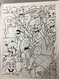 Doodle doodle art vexx vexx art gwax zhc jazza jazza art draw with jazza shrimpy shrimpy doodles copic copic markers g a l a c t i c pullover hoodie by eadan shamir. Finished Spongebob Doodle With No Color I Hope Adding Color Makes It Look Even Better Really Proud Of This Tbh Vexxart