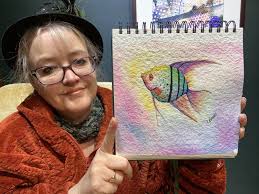 My latest artwork "Bask In The Sun II" watercolor and ink