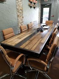 Industrial Design Displays The Stunning Exchange Between Form And Function To Accompl Wood Conference Table Reclaimed Wood Conference Table Office Table Design