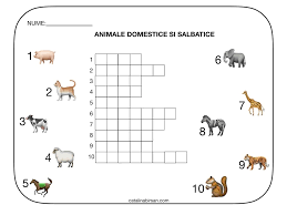 Trenul thomas și prietenii aduce câte o literă și câte un animal cu care facem cunoștință. Rebus Animale Domestice Si Animale Salbatice Model Color Si Alb Negru Catalina Birsan Kids Education Math For Kids School Frame