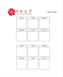 Printable Chore Chart 16 Free Pdf Documents Download