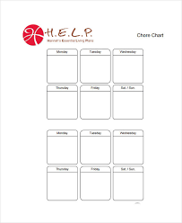 printable chore chart 16 free pdf documents download