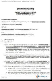 Employers are advised to delete these notes on their own discretion. Fixed Term Employment Contract Template