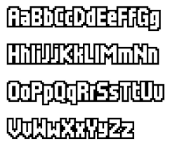 Proportional pitch font )a font in which different characters have different pitches (widths). Pixel Fonts Archives Sparetype Pixel Font Pixel Art Typography Alphabet
