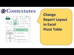 Change Excel Pivot Table Report Layout Youtube Pivot Table Report Layout Excel