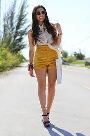High Waisted Mustard Shorts Love Fashion Outfits Scene Fashion Fashion