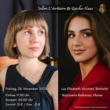 Ein Kammermusikabend mit Yelyzaveta Rodionova und Luz Elisabeth Sánchez  Tickets, Fri, Nov 28, 2025 at 8:00 PM