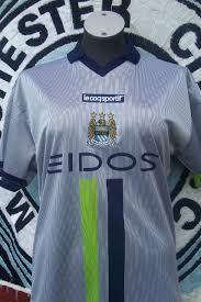 Great savings & free delivery / collection on many items. 2000 2002 New Without Tags 46 48 Silver Le Coq Eidos Away Manchester City Shirt Manchester City Memorabilia