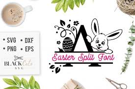 Download Easter Split Font With Bunny And Easter Egg Svg File Cutting File Cl Blackcatssvg