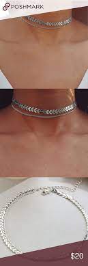 Double Arrow Choker Necklace Silver Womens Jewelry Necklace Star And Moon Necklace Silver Necklaces