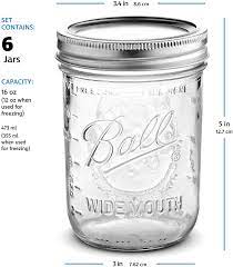 Glass miniature hinged apothecary jar. Buy Ball Wide Mouth Mason Jars 16 Oz 6 Pack With Mason Jar Lids And Bands Ball Mason Jars 16 Oz For Canning Fermenting Pickling Jar Decor Microwave Freeze Dishwasher Safe