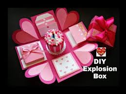 With the card stock folded at the center of that pop up triangle, cut the ends diagonally so that when it is opened it creates an hourglass shape when opened up. 2 Explosion Box Tutorial Birthday Box How To Make Explosion Box Youtube Explosion Box Tutorial Birthday Explosion Box Exploding Gift Box