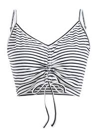 Black And White Striped Tank Top Outfit Cami Cinched Stripes Tank Top Milk White Striped Tank Top Striped Tank Knitted Tank Top