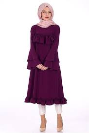 Tesettur Firfir Detayli Tunik 8540 Murdum Tunik Modelleri Kirazgiyim Hijab Fashion Abaya Fashion Blouses For Women