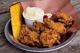 A nice recipe for fried chicken, it was crisp, delecious, great flavor, and the only thing i changed was using pam instead of the half cup of olive oil. Fried Chicken Picture Of Cochon Volant Bbq Sonoma Tripadvisor