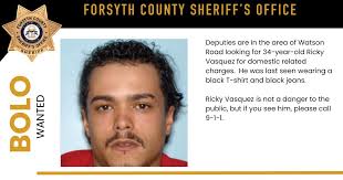 WANTED PERSON Deputies are in the area of Watson Road looking for  34-year-old Ricky Vasquez for domestic related charges. He was last seen  wearing a black T-shirt and black jeans. Ricky Vasquez