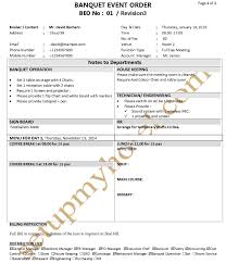 Dear jane, thanks for your present, i really like your gift. Banquet Function Plan Event Order Form Fp Beo Sample