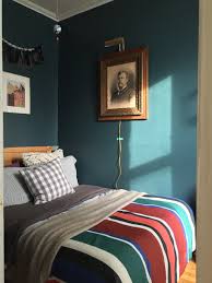 How many square feet is a 12x12 room? A Teeny Tiny 50 Square Foot Bold Blue Bedroom In Brooklyn Cozy Bedroom Lighting Bedroom Colors Bedroom Decor