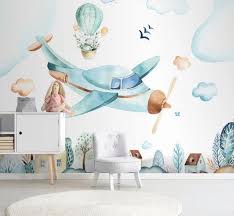3d Kinder Aquarell Flugzeuge Tapete Kinderzimmer Tapete Abnehmbarer Wallpaper Wandverkleidung Wandbild Spielzimmer Tapete Wand Dekor In 2020 Kindergarten Wallpaper Kinderzimmerdekoration Kinderzimmer Tapete