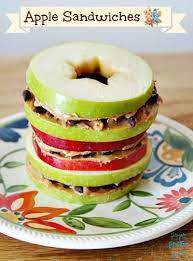 Apple Sandwiches Finger Prickin Good Recipe Apple Sandwich Healthy Snacks For Diabetics Kid Friendly Meals