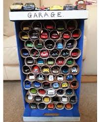 Up Cycle Toilet Paper Towel Roll Idea Garage For Matchbox Cars Toy Room Organization Toy Car Storage Toy Car Garage