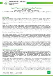 Plant hormone responsible for cell division. Pdf Role Of Plant Growth Regulators In Crop Production
