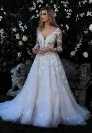 2020 Best Beautiful Lace Beach Formal Dresses Wedding Dresses Kleinfeld Wedding Dress Long Sleeve Fit And Flare Wedding Dress