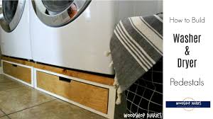 Unlike larger pedestals or pieces of furniture, if you need to move your washing machine and dryer to a new location you can easily carry the bricks. How To Build Washer And Dryer Pedestals With Drawer Youtube