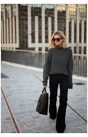 Chic Winter Outfit Black Flare Jeans Outfit Blackflarejeansoutfit Chic Winter Outfits Flare Jeans Outfit Flared Pants Outfit