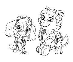 Her primary purpose is to keep a close eye on emergencies from above using her helicopter and using her helicopter's grappling hook to save people and. Paw Patrol Skye And Everest Coloring Pages Coloring Home