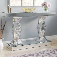 Rosdorf Park Damion Crystal Console Table Wayfair In 2020 Mirrored Console Table Console Table Art Deco Console Table