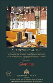Taj Jai Mahal Palace Giardino Autentico Italiano Ad Jaipur Times Check Out More Hotels Restaurants Advertisement A City Restaurants Hotel Hotel Restaurant