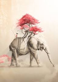 Revenge Of The Nature Viii Fi Poster Print By Rafapasta Cg Displate Elephant Art Elephant Illustration Animal Art