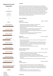 Want a winning cv like this finance manager resume sample below? Senior Account Manager Resume Samples And Templates Visualcv