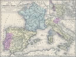 France from mapcarta, the free map. Map Of France Spain Portugal Italy And Greece 1858