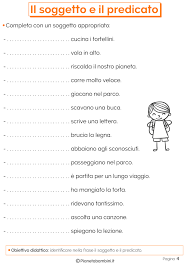 Il Soggetto E Il Predicato Schede Didattiche Per La Scuola Primaria Scuola Attivita Di Grammatica Schede Didattiche