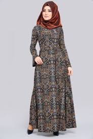 Volan Kol Elbise Tkm2567 Etnik Desen Siyah Basortusu Modasi Abaya Tarzi Elbise