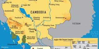 Campuchia giáp với vịnh thái lan ở phía tây nam, thái lan ở phía tây bắc, lào ở phía đông bắc và việt nam ở phía đông. Cambodia Kampuchea Map Maps Cambodia Kampuchea South Eastern Asia Asia