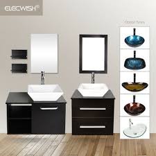 With clean sleek lines, this vanity has been utilized in many hotel projects and designer homes. 16 24 28 Bathroom Floating Vanity Cabinet Glass Ceramic Vessel Sink Combo Vanity Patterer Home Garden