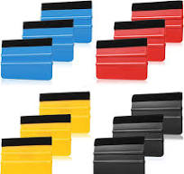 Frienda 12 Pieces Plastic Felt Edge Squeegee Tool Vinyl 4 Inch Felt  Squeegee Applicator Tool Scraper Tool with Soft Cloth for Car Vinyl Wrap,  Window ...