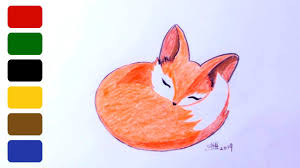Always use an arched line for the contours of its head and neck. How To Draw A Sleeping Red Fox Youtube