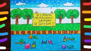 Buang sampah pada tempatnya gambar poster logo dan kata. Cara Membuat Poster Jangan Membuang Sampah Di Sungai Cute766