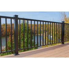 Black Aluminum Deck Railing Ez Handrail 6 Ft X 36 In Textured Black Aluminum Baluster Railing Kit Ez6rhb The Home Depot In 2020 Railings Outdoor Balcony Railing Design Iron Railings Outdoor