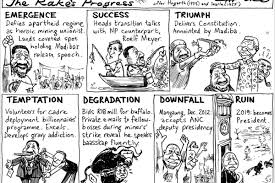 Ramaphosa says in the next coming local elections, the party need respected candidates, candidates with integrity and all councillors must go through evaluation process. Zapiro Cyril Ramaphosa Mail Guardian Progress Rakes Cyril