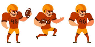 Football cartoon 1 of 155. Premium Vector American Football Player In Different Poses Male Character In Cartoon Style