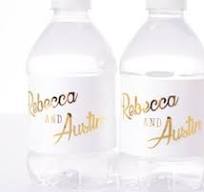 METALLIC FOIL Wedding Water Bottle Labels - REAL Metallic Water Bottle  Labels - Shiny Wedding Water Bottle Labels - Personalized