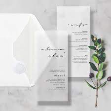 Minimal Vellum Wedding Invitations Transparent Translucent Invites With Envelope Sticker Ve Clear Wedding Invitations Wedding Invitations Boho Wedding Cards