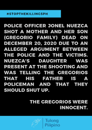 Police staff sergeant jonel nuezca is appealing for aid to be given to his family while he is detained as. Vienna On Twitter Tw Murder Killing Shooting Police Brutality Some Information For Those Looking For It Wanting To Learn About The Current Situation In The Philippines Stopthekillingsph Justiceforsonyagregorio
